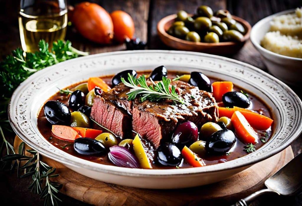 Recette traditionnelle : bœuf en daube aux olives