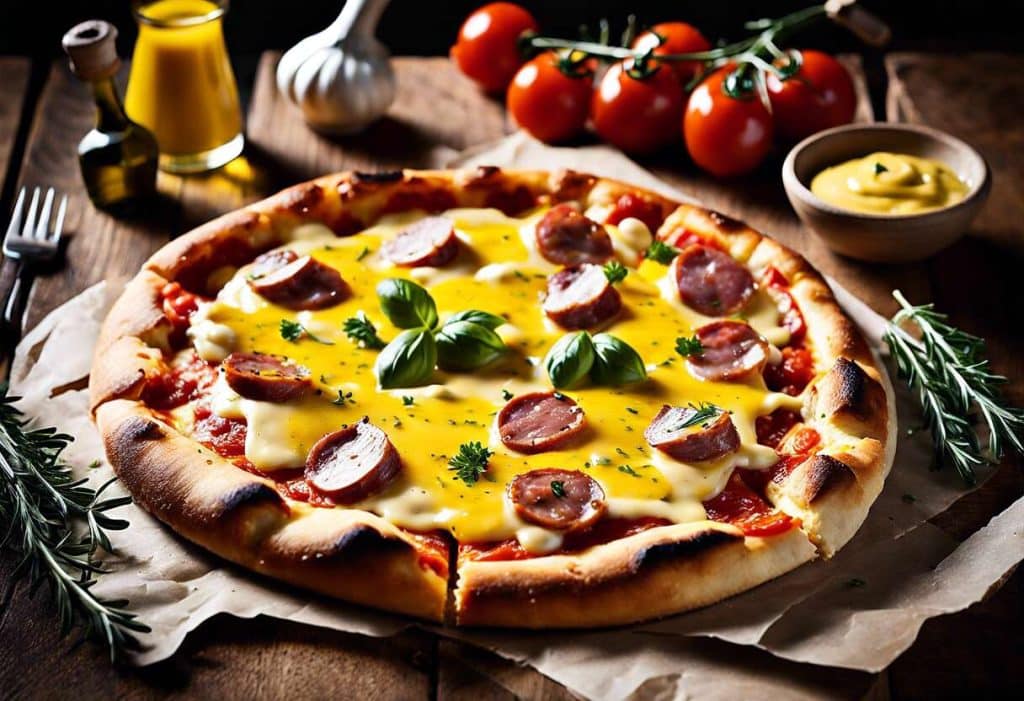 Pizza à l'andouillette et sauce moutarde : recette originale et astuces