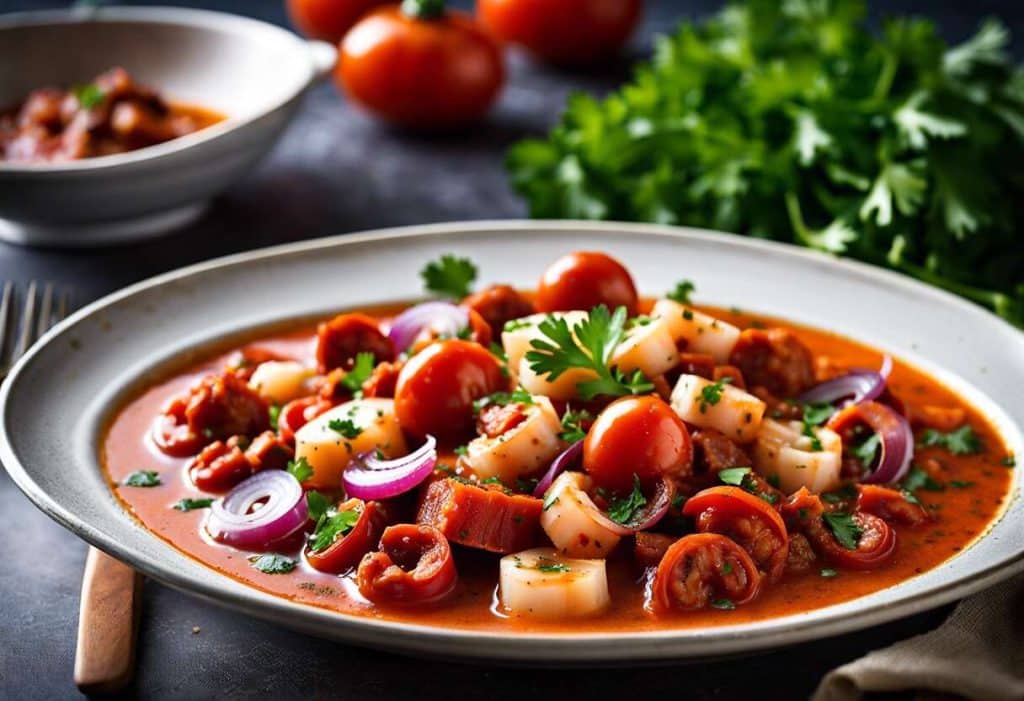 Recette d'Anneletti aux calamars et chorizo : saveurs méditerranéennes à votre table