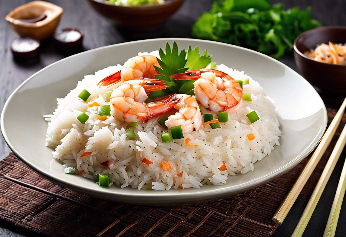 Recette asiatique : riz aux gambas et poulet, saveurs exotiques garanties