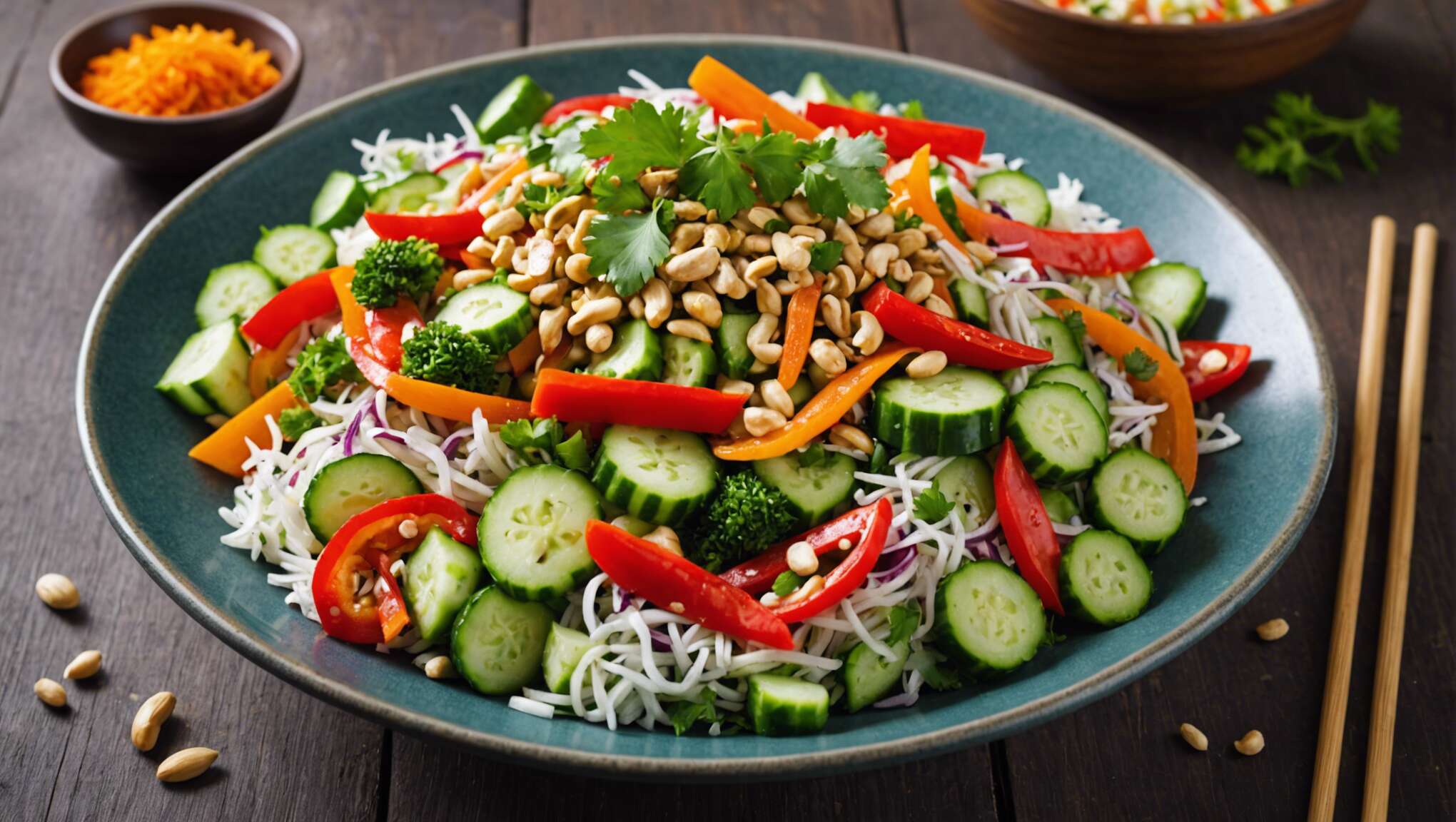 Salade de crudités aux saveurs asiatiques : recette fraîche et savoureuse