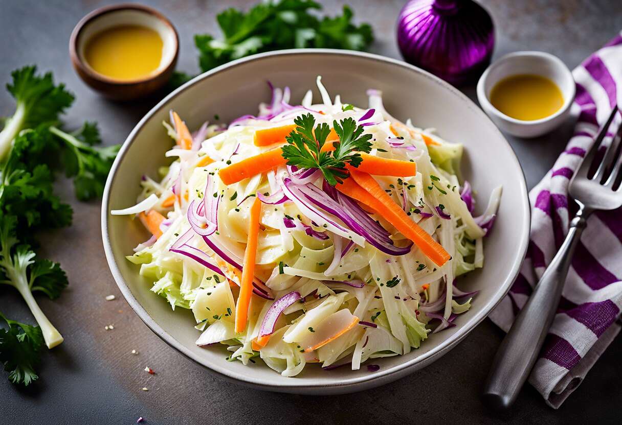 Coleslaw maison : la salade américaine incontournable en 5 minutes