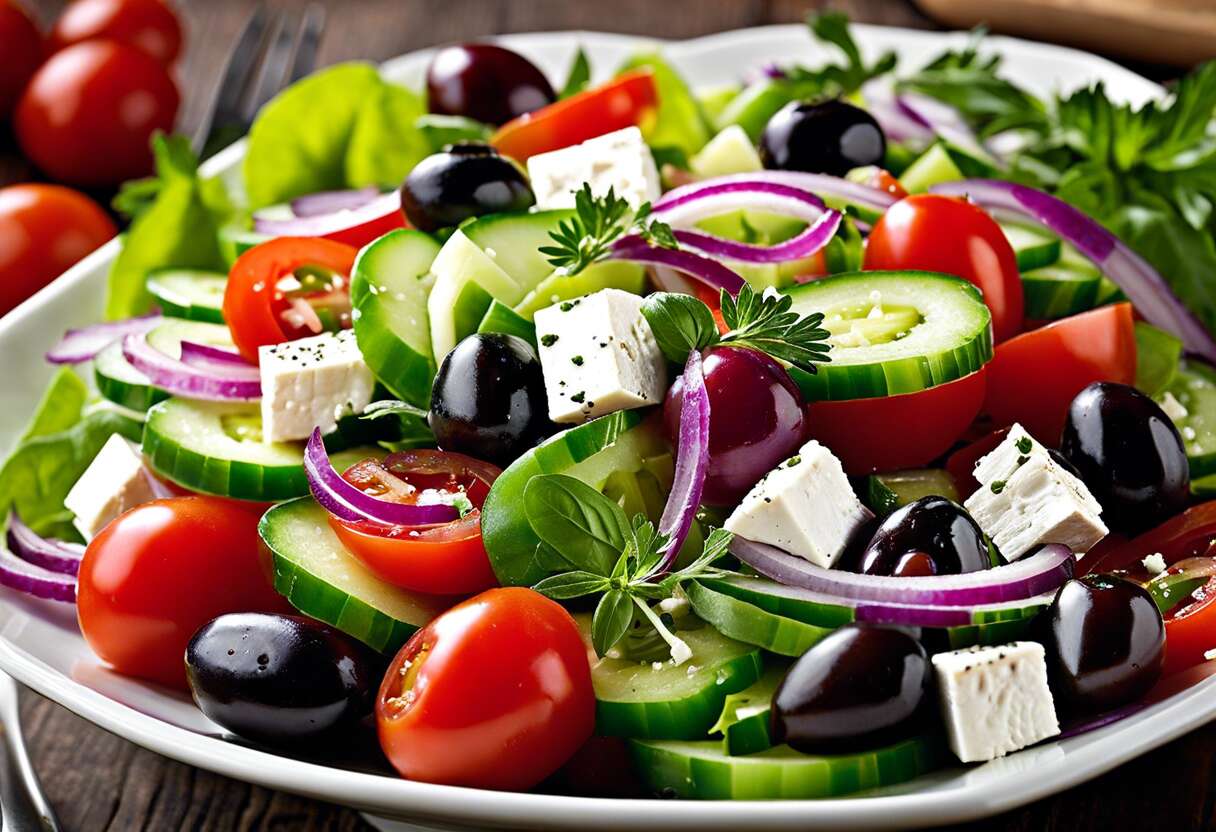 Salade grecque classique : conseils pour une fraîcheur optimale